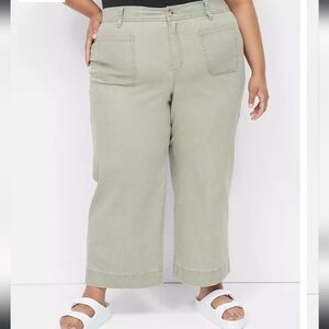 Lane Bryant NWT Casual Wide Leg Ankle Pant Fitted No Gap Waist - Size 20